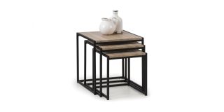 Tribeca Nest of Tables - Sonoma Oak - Sonoma Oak Effect - Powder Coated Steel