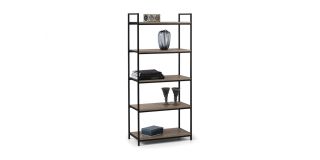 Tribeca Tall Bookcase - Sonoma Oak - Sonoma Oak Effect - Powder Coated Steel