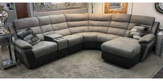 Uber Recliner Corner 2C2 Smoke Grey With Drinks Console (Modular Available)