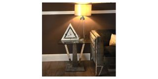 Salisbury Glass Top And Chrome End Table