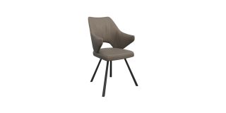 Zola Leather Dining Chair Taupe (Per Pair)