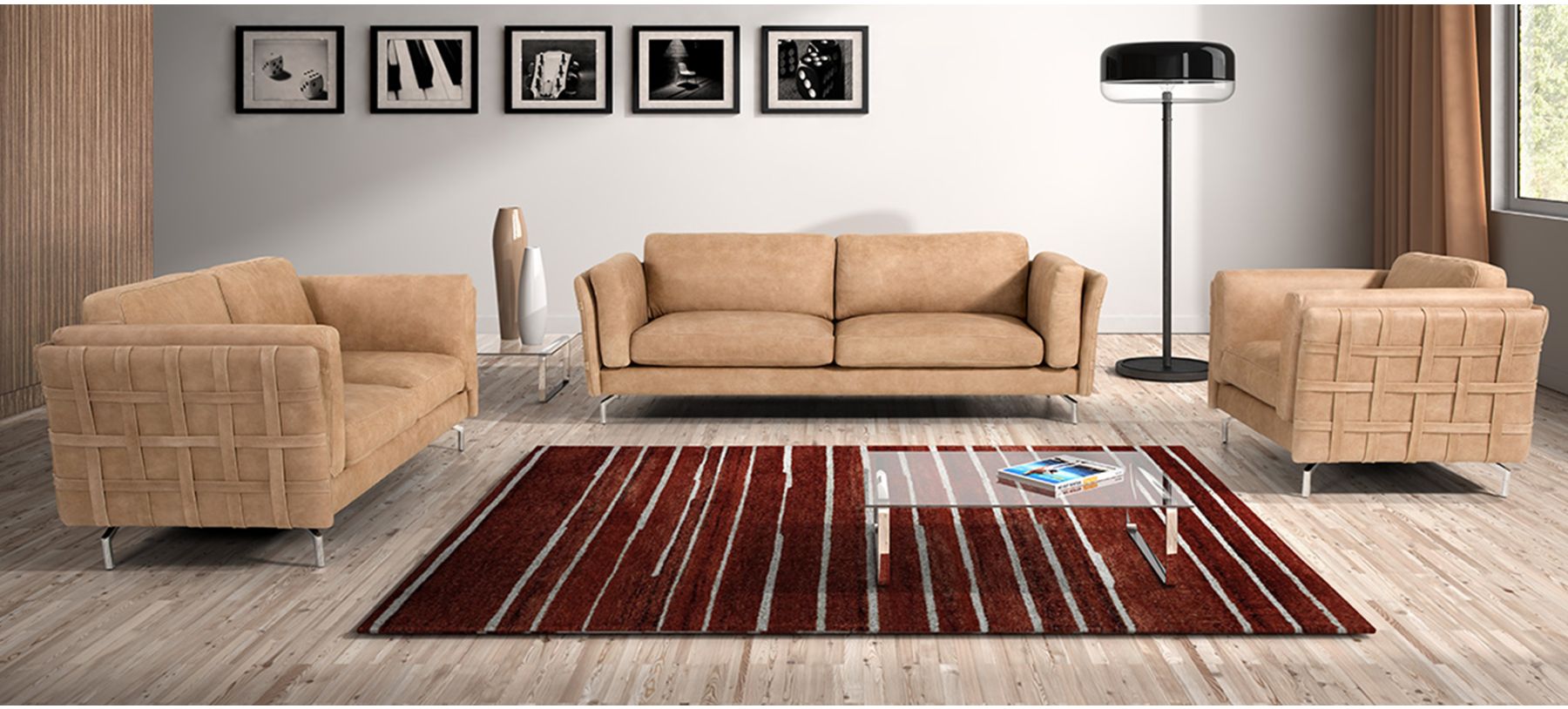 Camel tufted sofa online