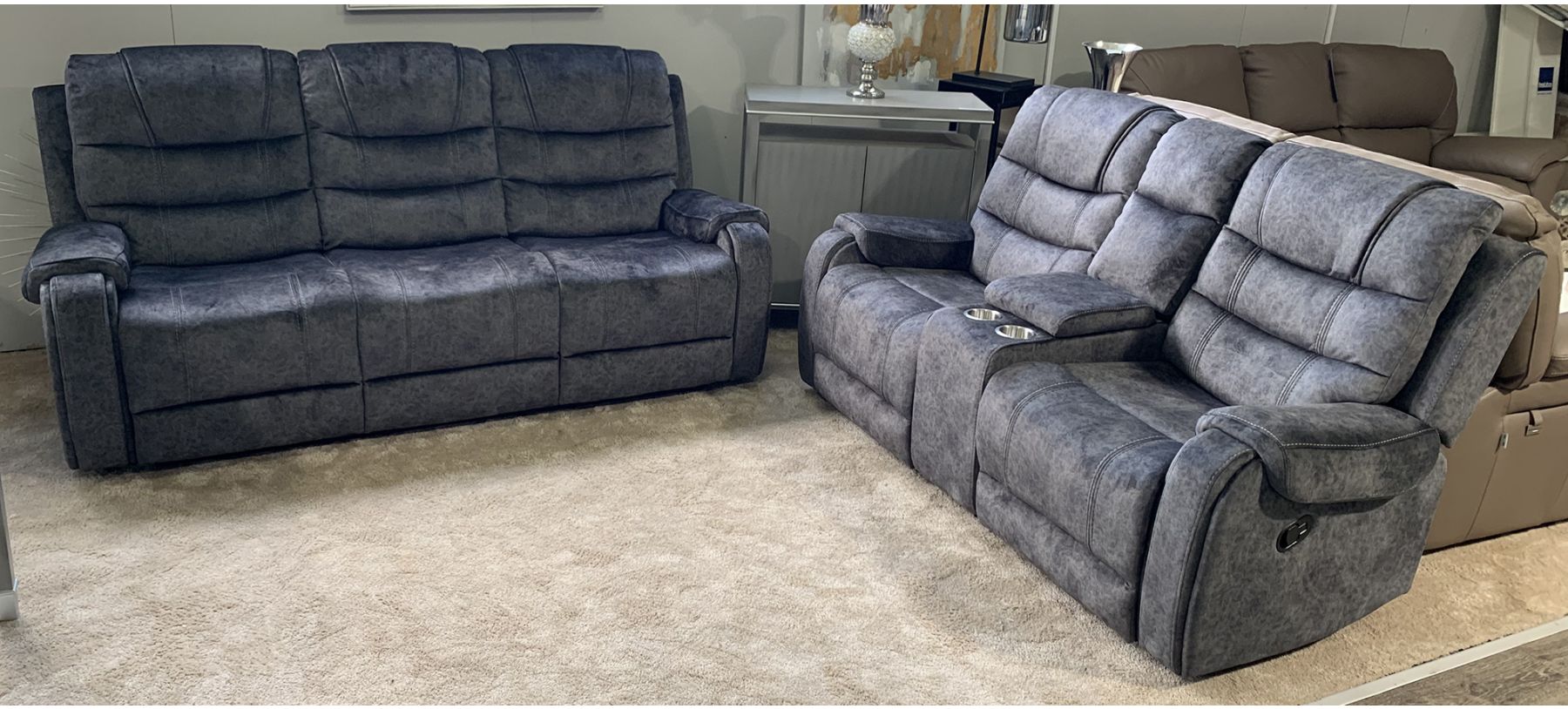 Velvet cheap sofa recliner