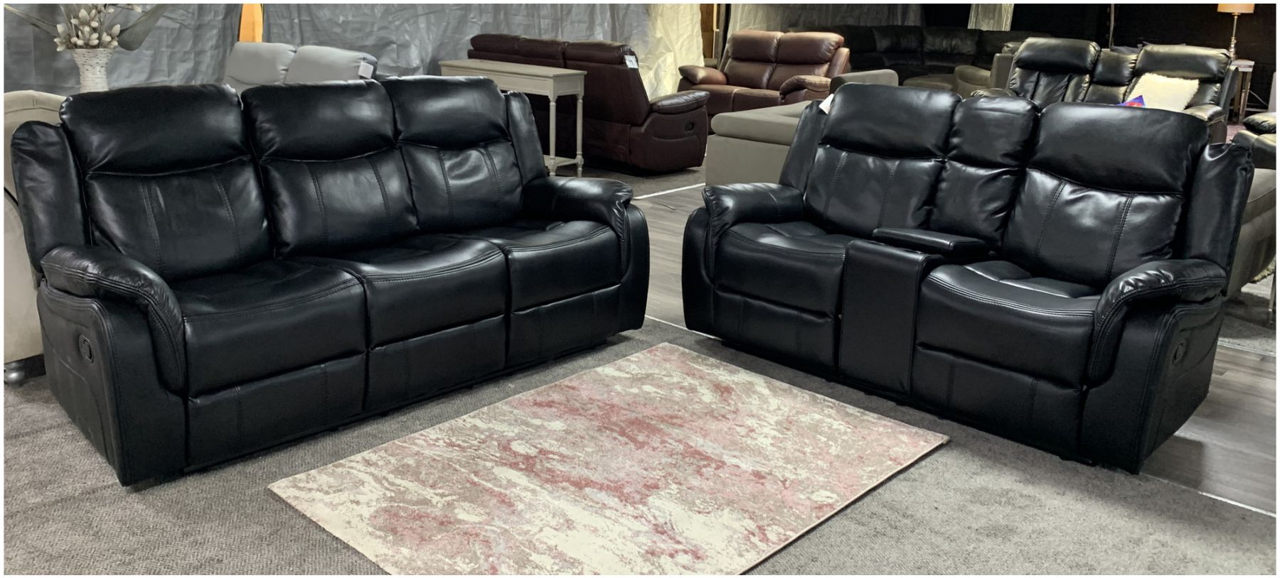 Black recliner couch shop set