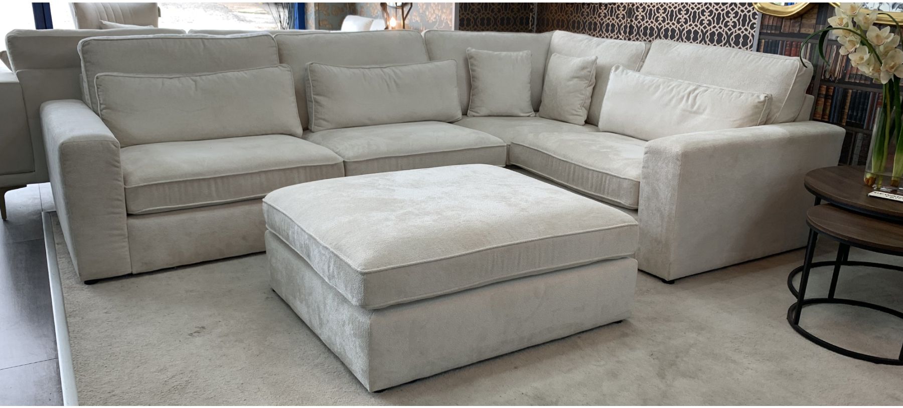 Chenille fabric top corner sofa