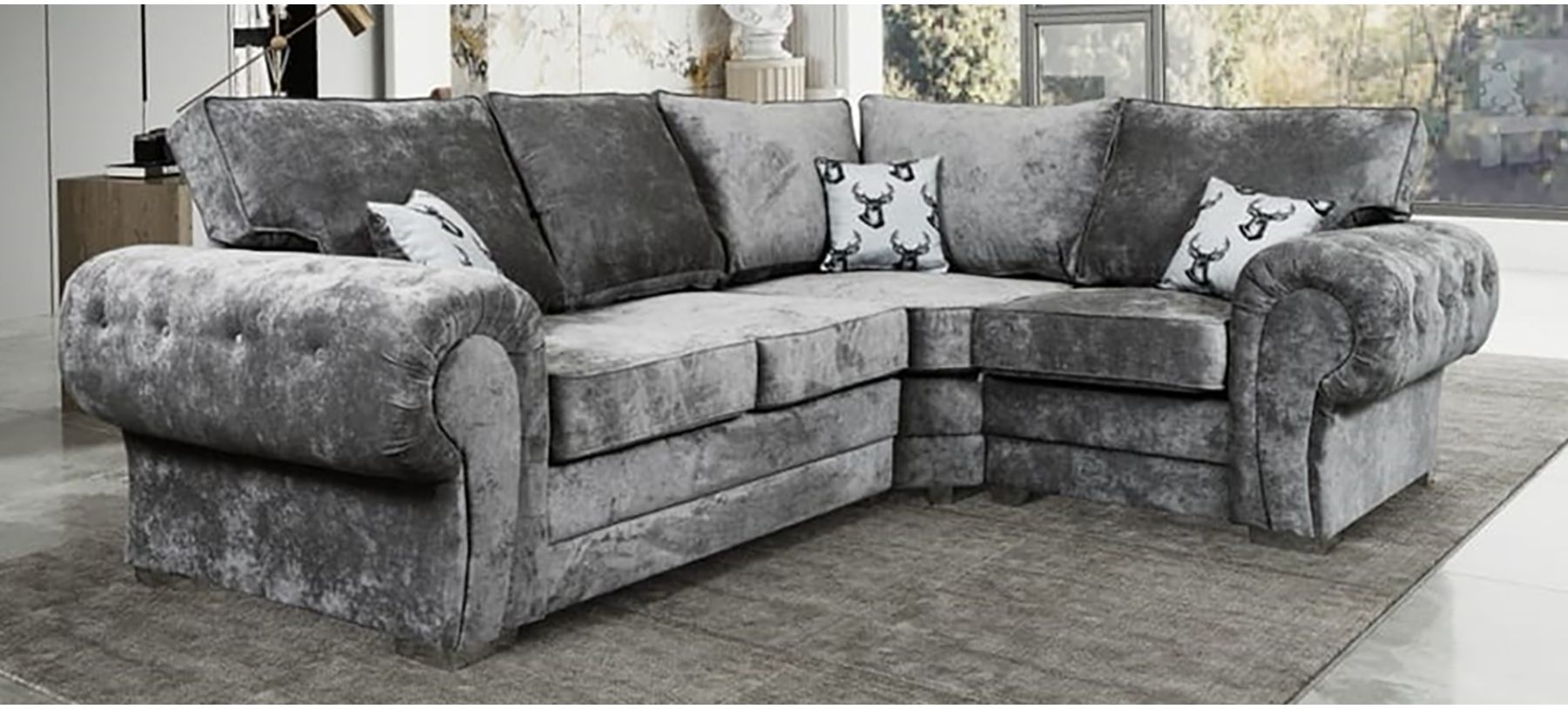Grey full sales back corner sofa