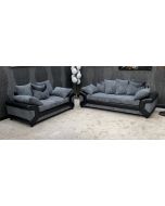 Dino Fabric 3 + 2 Seater Monty Metropolis Black and Grey